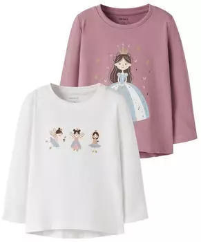 Name It NMFVIX 2P LS TOP Langarmshirt 2er-Pack (64519521) hellblau/gold/mauve/wei&szlig;
