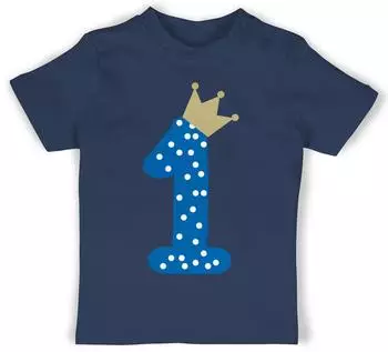 Shirtracer T-Shirt Baby 1st First Birthday navy blau