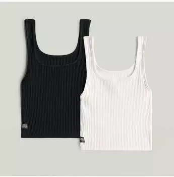 G-Star NORDIC TOP SL 2-PACK Crop Top Slim Fit wei&szlig;/dk schwarz