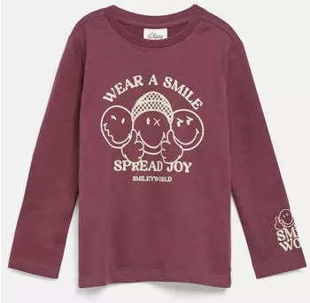 s.Oliver Smiley&reg; Longsleeve mit Wechselprint (2183541) bordeaux