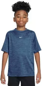 Nike Dri-FIT Multi Heather Kurzarm-T-Shirt Kinder (HJ3771-414) midnight navy/football blue/white