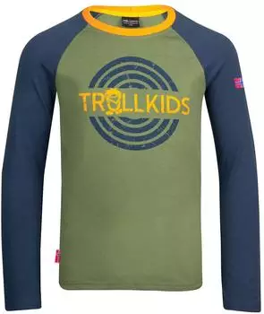 Trollkids Kids Preikestolen Longsleeve moss/blau