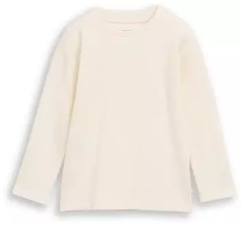 Tom Tailor Langarmshirt Rundhals mit Stretch (1053413) wool weiß