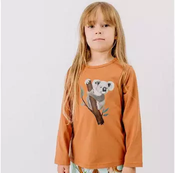 Walkiddy Langarmshirt karamell koala-print