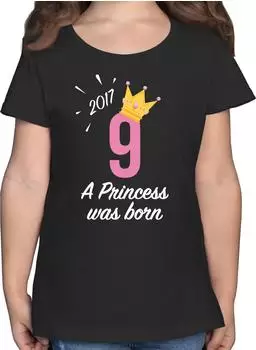 Shirtracer Birthday Girl Princess T-Shirt schwarz