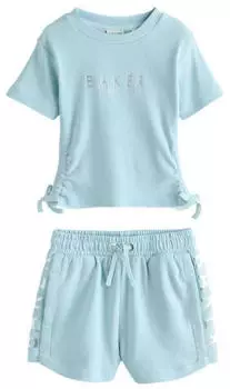 Ted Baker Logo T-Shirt und Shorts Set (WWVR4) blau
