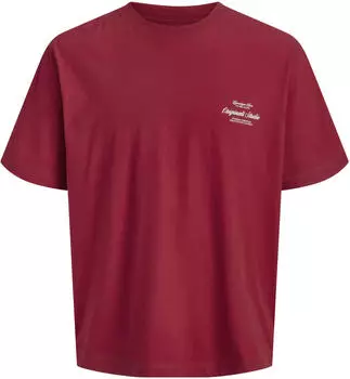 Jack & Jones JJEBRANDES BACKP RELAXED TEE Rundhalsshirt Relaxed Fit (12284057) rot/weiß