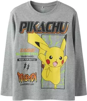 Name It NKMSYX Pokemon LS NREG TOP BOX NOOS SKY Langarmshirt Regular Fit (13260042) gelb/graumeliert/orange