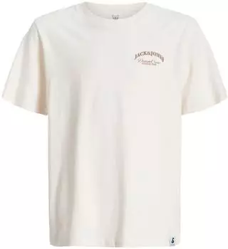 Jack & Jones JORNORREBRO TYPO TEE SS CREW NECK T-Shirt Relaxed Fit (12269310) antique white