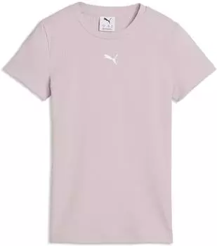 Puma Ess Elevated Rib Slim Tee G Slim Fit T-Shirt (691719) pink