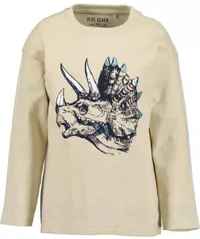 Blue Seven Longsleeve mit Print "High Speed" kiesel beige