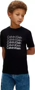 Calvin Klein Stacked Logo S/S T-Shirt (LVCKSJA10B) schwarz