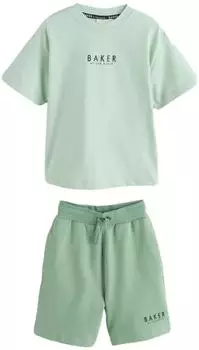 Ted Baker Logo T-Shirt And Shorts Set mint/pastellgrün/schwarz
