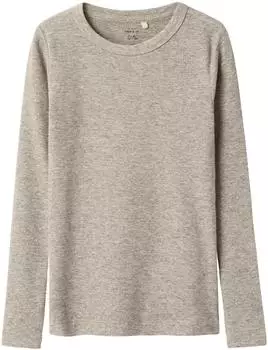 Name It Nkfnakal LS Top Noos Slim Fit Langarmshirt (13234729) dunkelbeige