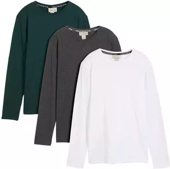 bonprix Langarmshirt aus reiner Bio-Baumwolle 3er-Pack (94989295) wei&szlig;