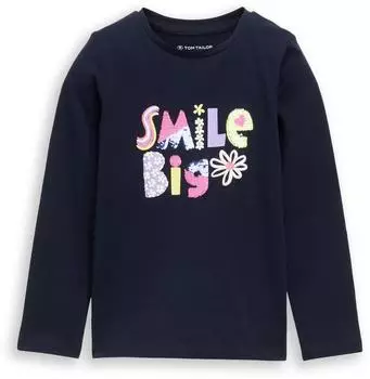 Tom Tailor Kinder Langarmshirt mit Wendepailletten Regular Fit (1048529) blau