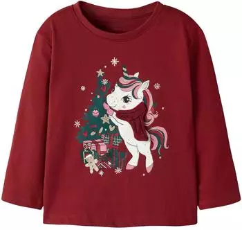 Name It NMFREPOLER LS NREG TOP BOX Langarmshirt (75818425) rot dahlia
