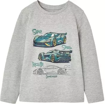 Vertbaudet Jungen Langarmshirt mit Sport-Print (341013245) grau meliert