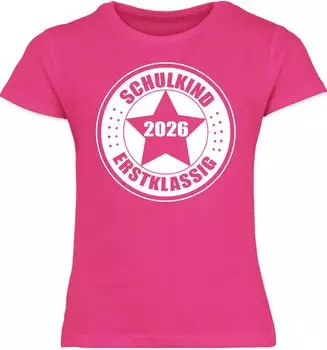 Shirtracer Schulkind 2026 Erstklassig Einschulung T-Shirt (PV-60785397) fuchsia