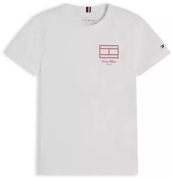 Tommy Hilfiger Outline Flag Logo Jersey T-Shirt (KB0KB10590) white