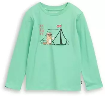 Tom Tailor Langarmshirt mit Biber-Print leafy green