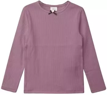 s.Oliver Langarmshirt in Ripp-Qualit&auml;t mit H&auml;kelkante (2183868) dusty rose/lilac