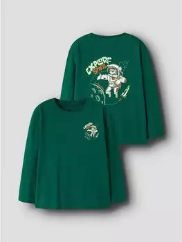 Name It NMMVELIX LS NREG TOP Regular Fit Langarmshirt (88626708) evergreen print:space