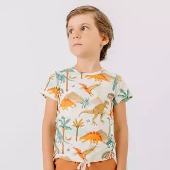 Walkiddy Kurzarm Baby Bluse Sailor-Knot-Design Bio-Baumwolle GOTS creme