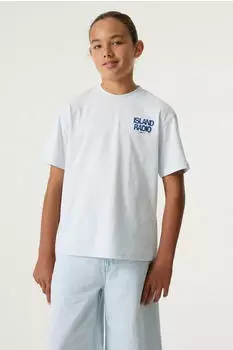 Garcia Rundhalsshirt mit gro&szlig;em R&uuml;ckenprint (142728715) dusy aqua