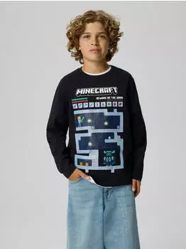 Name It NKMAR Minecraft LS NREG TOP BOX NOOS Langarmshirt Regular Fit (13260043) opal/dunkelblau/schwarz/offwhite
