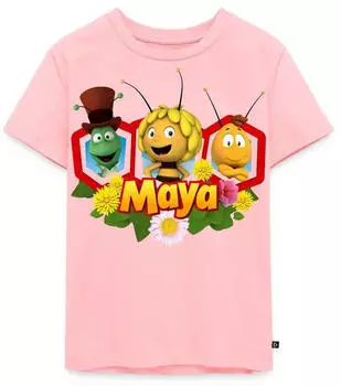 spreadshirt Biene Maja Mohnblumen Kinder Premium T-Shirt (D181587842P814) rosa