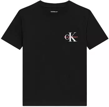 Calvin Klein Micro Monogram Top Regular Fit T-Shirt (LVCKTJA16U) schwarz