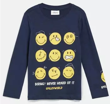 s.Oliver Smiley&reg; Longsleeve mit Wechselprint (2183541) dark blue