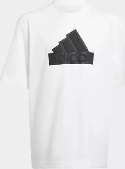 adidas Future Icons Logo Piqué T-Shirt kurzarm weiß/schwarz (Junior) (IK9328)