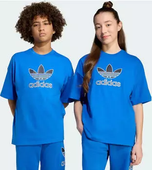adidas Oversize Trefoil T-Shirt kurzarm blau (Junior) (JV8557)