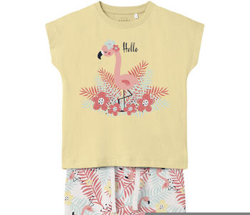 Name It T-Shirt flamingo mit Shorts (13200563) beige