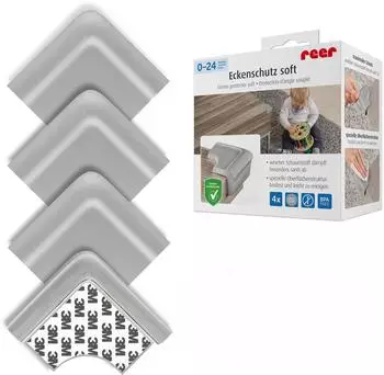 Reer Eckenschutz Soft, selbstklebend, grau, 4 Stück (82031)