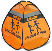 REER 3D Stra&szlig;enwarnschild Pop-Up Warnschild Achtung Spielende Kinder" orange"
