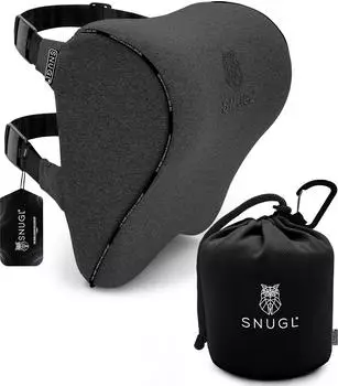 SNUGL Kopfstützenkissen Memory Foam, verstellbare Riemen, Grau (SNU-CAR-PIL-V01)