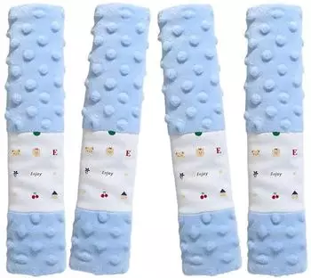 LuxusKollektion Gurtpolster Kinder Minky Baumwolle 25x5,7cm (4er Pack)