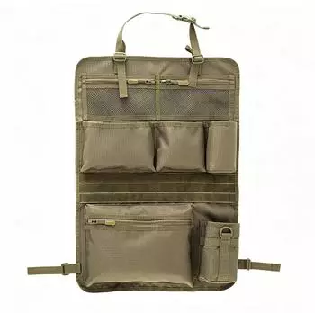 LuxusKollektion Auto-Rücksitz Organizer mit Taschen & Becherhalter, braun, 42x62cm