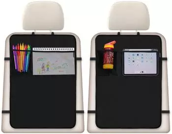 ECENCE R&uuml;ckenlehnenschutz Kinder mit Netztasche, wasserdicht, 50x70cm (2er-Set)