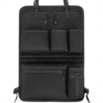 LuxusKollektion Auto-Rückenlehnentasche 7 Taschen, schwarz, 61x42cm, Oxford-Stoff