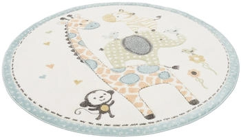 Pergamon. Maui Kids Safari Tiere Bunt Rund Bunt 160x160cm