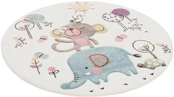 Pergamon. Maui Kids Lustige Tiere Bunt Rund Creme 160x160cm