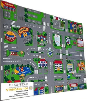 entrando Spielteppich Straße Stadt für Kinder 100x150 cm