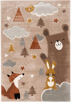 Pergamon. Kurzflor-Teppich Maui Kids Fuchs und Bär 140x200cm