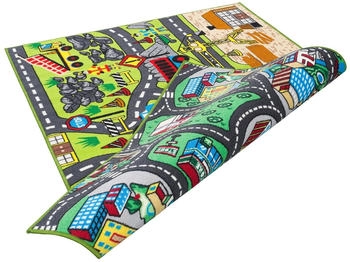 Pergamon. Pergamon Straßenteppich Beidseitig Baustelle Play City Bunt 100x165cm