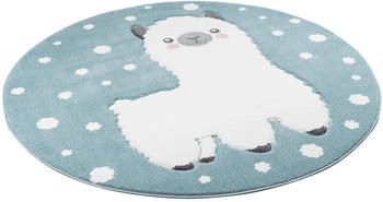 Pergamon. Maui Kids Alpaka Pastell Rund Blau 120x120cm Pergamon. Maui Kids Alpaka Pastell Rund Blau 120x120cm