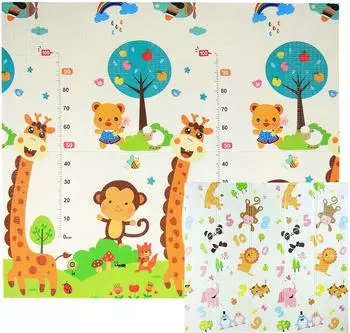 CCLife Technic Krabbelmatte für Baby 196x176x1cm mit Dschzungel-Motiv